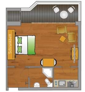 meerZeiten Studio Grundriss Typ A