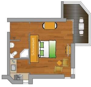 meerZeiten Studio Grundriss Typ B