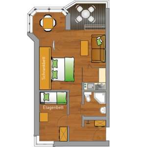 meerZeiten Appartement Typ A Grundriss