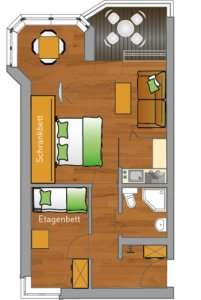 meerZeiten Appartements Typ A Grundriss