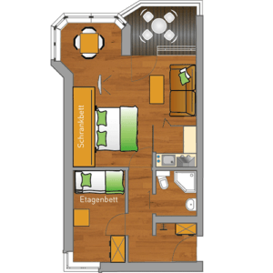 meerZeiten Appartements Typ A ca. 41m² für 2 Erwachsene und 2 Kinder