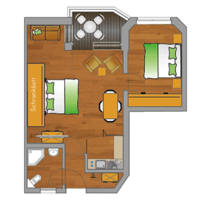 meerZeiten Appartement Typ B Grundriss