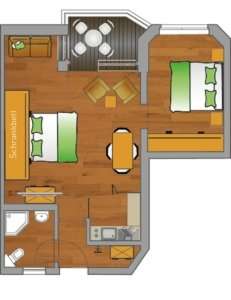 meerZeiten Appartements Typ B Grundriss