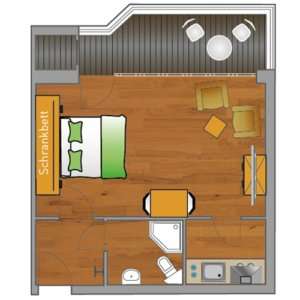 meerZeiten Appartements Typ H ca. 32m² für 2 Personen