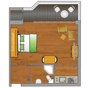 meerZeiten Appartements Typ H ca. 32m² für 2 Personen