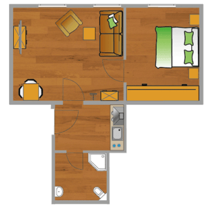 meerZeiten Appartements Typ E ca. 35m² für 2 Personen
