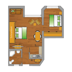 meeZeit Appartement Typ D Grundriss